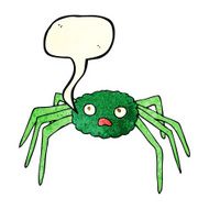 cartoon spider with speech bubble N6