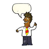 cartoon man with good idea speech bubble N5