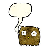 Cartoon owl with speech bubble N18