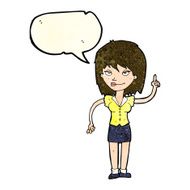 cartoon woman with idea speech bubble N72