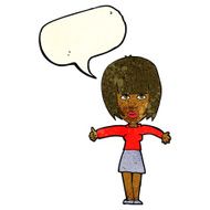 cartoon annoyed woman with speech bubble N57