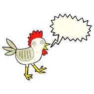 funny cartoon chicken with speech bubble N2