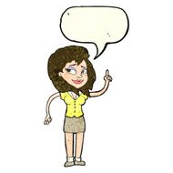 cartoon pretty woman with idea speech bubble N24