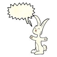 cartoon rabbit with speech bubble N29