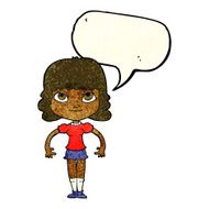 cartoon girl with speech bubble N7