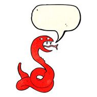 cartoon hissing snake with speech bubble N10