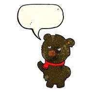 cartoon cute black bear with speech bubble N26