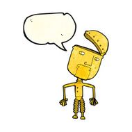 cartoon funny robot with speech bubble N23