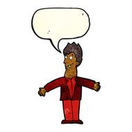 cartoon vampire man with speech bubble N42