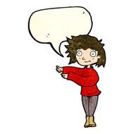 cartoon dancing woman with speech bubble N13