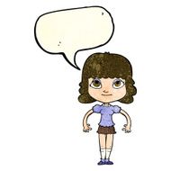 cartoon girl with speech bubble N8