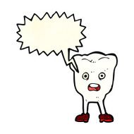 cartoon tooth with speech bubble N5