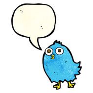 cartoon happy bird with speech bubble N13