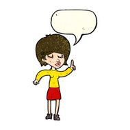 cartoon woman with idea speech bubble N75