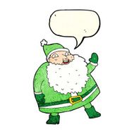 funny waving santa claus cartoon with speech bubble N7
