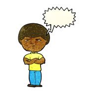 cartoon grumpy man with speech bubble N5