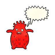 cartoon funny slime monster with speech bubble N6
