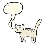 cartoon frightened cat with speech bubble N8
