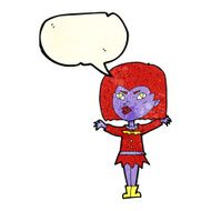 cartoon vampire girl with speech bubble N63