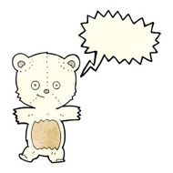 cute cartoon polar bear with speech bubble N29