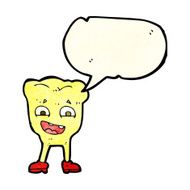 cartoon yellow tooth with speech bubble N2