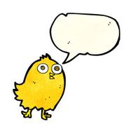 cartoon happy bird with speech bubble N14