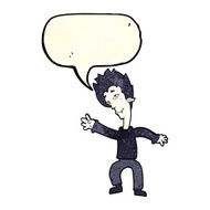 cartoon halloween vampire with speech bubble N5
