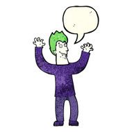 cartoon halloween vampire with speech bubble N6