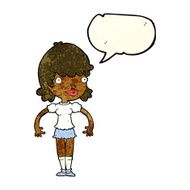cartoon happy woman with speech bubble N73