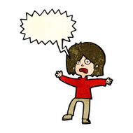 cartoon unhappy person with speech bubble N4