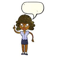 cartoon happy woman with idea speech bubble N3
