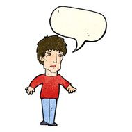 cartoon surprised man with speech bubble N40