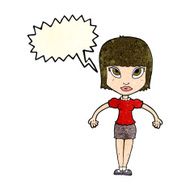 cartoon pretty woman with speech bubble N87