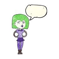 cartoon vampire girl with speech bubble N67