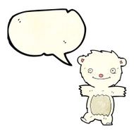 cartoon polar bear cub with speech bubble N25