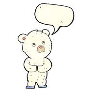 cartoon polar bear cub with speech bubble N26