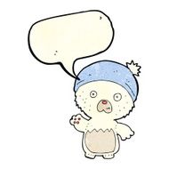 cartoon cute teddy bear in hat with speech bubble N4