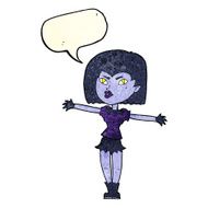 cartoon vampire girl with speech bubble N70