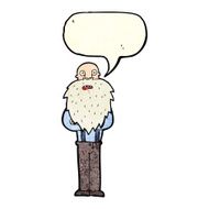 cartoon bearded old man with speech bubble N11