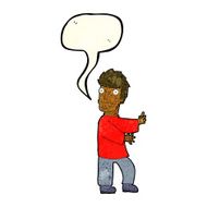 cartoon nervous man with speech bubble N36