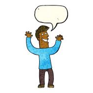 cartoon excited man with speech bubble N19