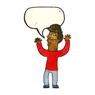 cartoon nervous man with speech bubble N38