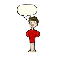 cartoon happy man with speech bubble N118