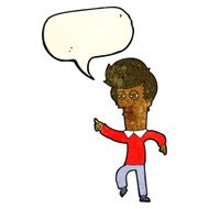 cartoon man accusing with speech bubble N5