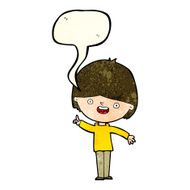 Cartoon happy boy with speech bubble N67