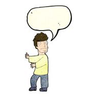 cartoon nervous man with speech bubble N39