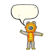 cartoon deep sea diver with speech bubble N9