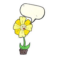 cartoon flower with speech bubble N16
