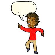 cartoon happy man pointing with speech bubble N17
