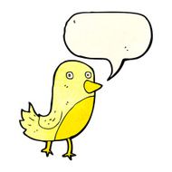 cartoon yellow bird with speech bubble N2